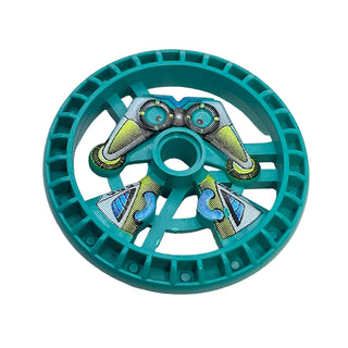 Technic, Disk 5x5 - RoboRider Talisman Wheel, Scout Mold with Robot Pattern, Part# 32351pb01