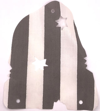 Cloth Sail with Cannonball Damage with Dark Gray Stripes Pattern, Part# 71306 Part LEGO® White Very Good