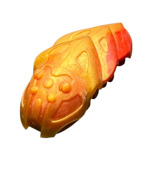 Bionicle Rahkshi Kraata Stage 4 with Marbled Pattern, Part# kraata4 Part LEGO® Reddish Gold Head (Red Tail)