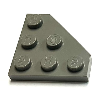 Wedge, Plate 3 x 3 Cut Corner, Part# 2450 Part LEGO® Dark Gray
