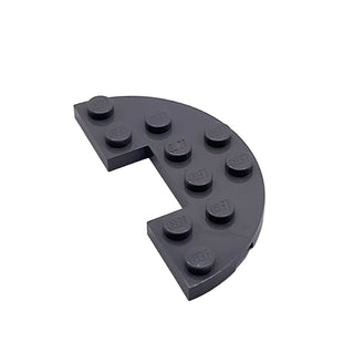 Plate, Round Half 3 x 6 with 1 x 2 Cutout, Part# 18646 Part LEGO® Dark Bluish Gray