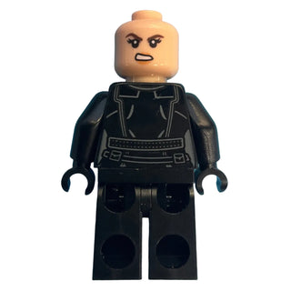 Black Widow - Black Jumpsuit, Dark Orange Mid-Length Hair, Printed Legs, Black Hands, Dark Brown Eyebrows, sh1012 - LEGO® Marvel Minifigure Minifigure LEGO®