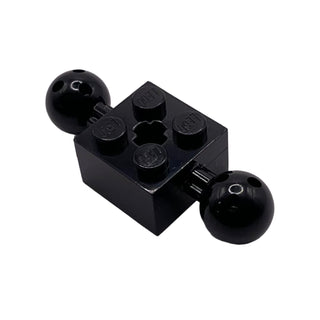 Technic, Brick Modified 2x2 with 2 Ball Joints and Axle Hole, Part# 17114 Part LEGO® Black