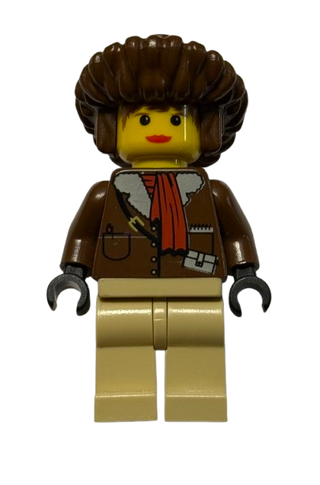 Pippin Reed / Miss Gail Storm - Brown Parka, Tan Legs, Brown Mongolian Hat, adv028 - LEGO® Adventurers Minifigure