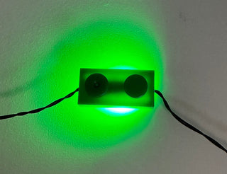 1x2 LED Light Up Plate, DIY System, Reconnectable, LB1x2-LA Custom Parts United Brick Co® Green/Green