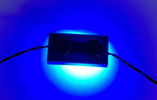 1x2 LED Light Up Plate, DIY System, Reconnectable, LB1x2-LA Custom Parts United Brick Co® Blue/Blue