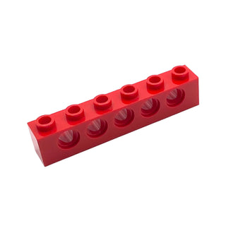 Technic, Brick 1x6 with Holes, Part# 3894 Part LEGO® Red