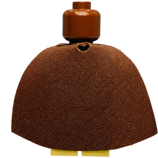 LEGO Mace Windu minifigure with brown head, brown textured cape, and yellow legs.