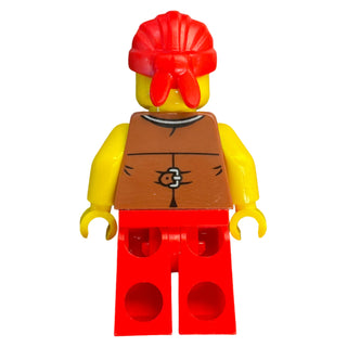 Bo'sun Will - Pirate, Reddish Brown Vest over Red and White Striped Shirt, Red Legs, idea237 Minifigure LEGO®