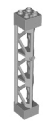 Support 2x2x10 Girder Triangular Vertical Type 4, Part# 95347 Part LEGO® Light Bluish Gray  