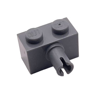 Brick, Modified 1x2 with Pin, Part# 2458 Part LEGO® Dark Bluish Gray