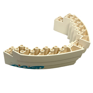 Boat, Hull Brick 16x10x3, Part# 64645 Part LEGO® Decent/White  