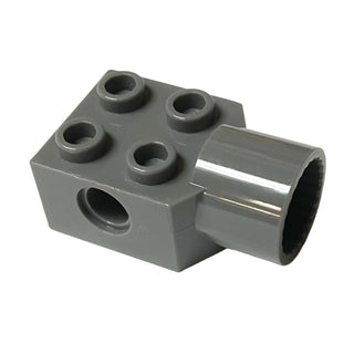 Technic, Brick Modified 2x2 with Pin Hole and Rotation Joint Socket Part# 48169 Part LEGO® Dark Bluish Gray