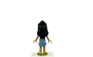 Friends Liann - Bright Light Blue Overalls over White Shirt, Bright Light Blue Shorts, Lime Shoes, frnd600 Minifigure LEGO®   