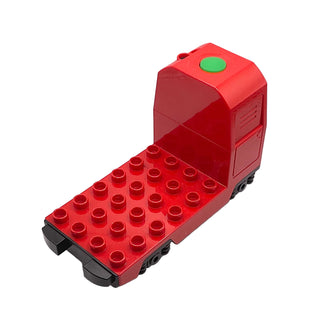 Duplo, Train Passenger Locomotive Base with Black Battery Compartment, Light Bluish Gray Wheels, Part# 5135c01 Part LEGO® Red Very Good