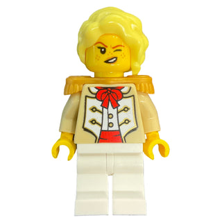 Camilla - Admiral's Daughter, Tan Coat, White Legs, Pearl Gold Epaulettes, idea228 Minifigure LEGO®