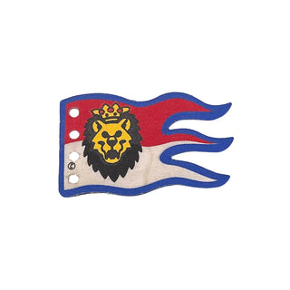 Cloth Flag 8x5 Wave with Royal Knights Lion Head on Red and White Background Pattern, Part# x376px6 Part LEGO®