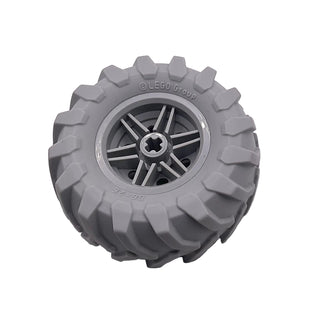 Wheel 30.4mm D. x 20mm with No Pin Holes and Reinforced Rim with Light Bluish Gray Tire 56 x 26 Tractor (56145 + 70695), Part# 56145c08 Part LEGO® Light Bluish Gray