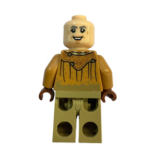 Professor Pomona Sprout - Dirty Cloak, Dark Green Holly Brooch, Dark Tan Legs, hp570 - LEGO® Harry Potter Minifigure