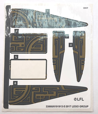 Sticker Sheet for Set The Arrowhead, 75186 - (33868/6191913), Part# 75186stk01 Part LEGO® Missing 1 Sticker