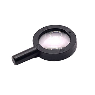 Minifigure, Utensil Magnifying Glass Thick Frame and Solid Handle with Trans-Clear Lens, Part# 10830c01 Part LEGO® Black