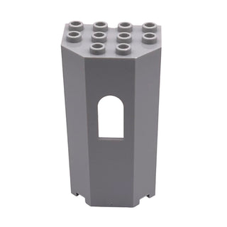 Panel 3x4x6 Turret Wall with Window, Part #30246 Part LEGO® Light Bluish Gray Very Good