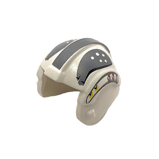 Minifigure, Headgear Helmet SW Rebel Pilot with Dark Bluish Gray Curved Pattern, Part# x164pb03 Part LEGO® White Very Good