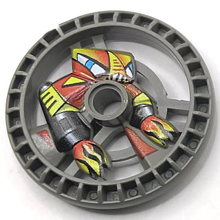 Technic, Disk 5x5 - RoboRider Talisman Wheel, Flame Robot Pattern, Part# 32358pb01