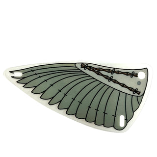 Plastic Triangle 6 x 12 Wing with Gray Feathers Pattern, Part# x66px2 Part LEGO® Very Good