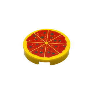 Pizza Pattern Tile Round 2x2 with Bottom Stud Holder, Part# 14769pb011 Part LEGO®