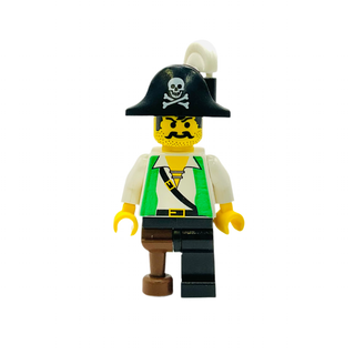 Pirate Green Vest and Black Leg with Pegleg, pi050 Minifigure LEGO®