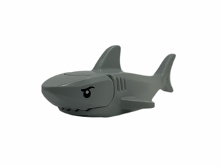 Shark with Rounded Nose and Debossed Gills with Black Eyes and White Full Circle Pupils Pattern, 14518c04pb04 LEGO® Animals LEGO®