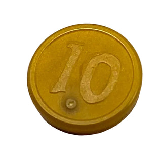 Coin Type 2 with 10 Mark, LEGO® Minifigure Utensil, Part# bb0302
