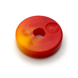 Projectile Disk 2x2 with Marbled Yellow Pattern, Part# 53993pb01 Part LEGO® Red  