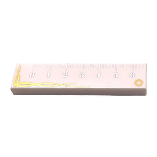 Tile 1 x 4 with Ruler with Gold Trim Pattern, Part# 2431pb0370 Part LEGO® White Very Good