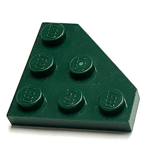 Wedge, Plate 3 x 3 Cut Corner, Part# 2450 Part LEGO® Dark Green