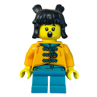 Child - Girl, Bright Light Orange Tang Jacket, hol339 - LEGO® Holiday & Event Minifigure