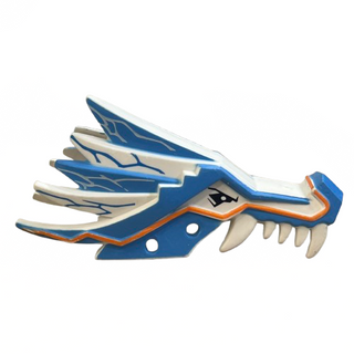 Dragon Head (Ninjago) Jaw Upper with Medium Blue Sections and Orange Stripes Pattern, Part# 93070pb01 Part LEGO® Like New