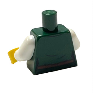 Torso Female Laced Shirt, White Neck, Reddish Brown Belt with Pouch Pattern / White Arms / Yellow Hands, Part# 973pb4838c01 Part LEGO®