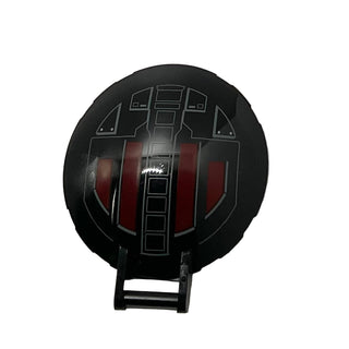 Dish 6 x 6 Inverted with Bar Handle with SW First Order TIE Fighter Hatch Pattern, Part# 18675pb06 Part LEGO® Black