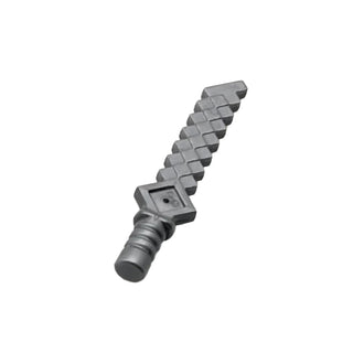 Minifigure, Weapon Dagger Pixelated (Minecraft), Part# 65505a Part United Brick Co® Flat Silver (Iron)