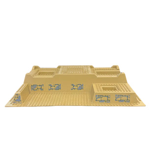 Baseplate, Raised 32 x 48 x 6 with Level Front with Stone Pattern on Four Sides and Pit Pattern, 51542pb003 Part LEGO®