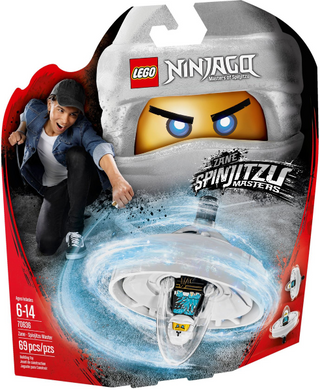 Empty LEGO NINJAGO Spinjitzu Masters Zane set box with character artwork and product display window.