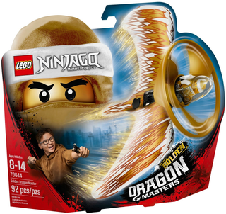 LEGO Ninjago Golden Dragon Master set 70644 empty box with ninja character and golden dragon illustration.