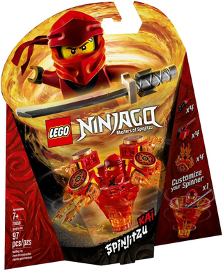 LEGO Ninjago Spinjitzu Kai set 70659 box featuring red ninja character and spinning top toy.