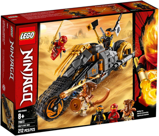 LEGO Ninjago Cole's Dirt Bike set 70672 empty box with product imagery and specifications.