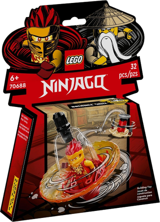 LEGO NINJAGO set 70688 box featuring Kai ninja character with red spinjitzu spinner and golden weapon elements.