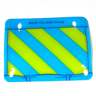Dark Azure Awning with Lime Diagonal Stripes Pattern, Part# 41339pls01b Part LEGO® Very Good