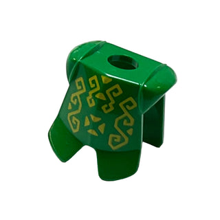 Minifigure Armor Breastplate with Leg Protection with Rascus Geometric Pattern, Part# 2587pb03 Part LEGO® Green Very Good