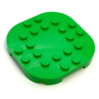 Plate, Modified 6x6 with Rounded Corners and Four Feet, Part# 66789 Part LEGO® Bright Green  